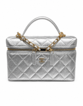 Chanel Silver Metallic Vanity Case