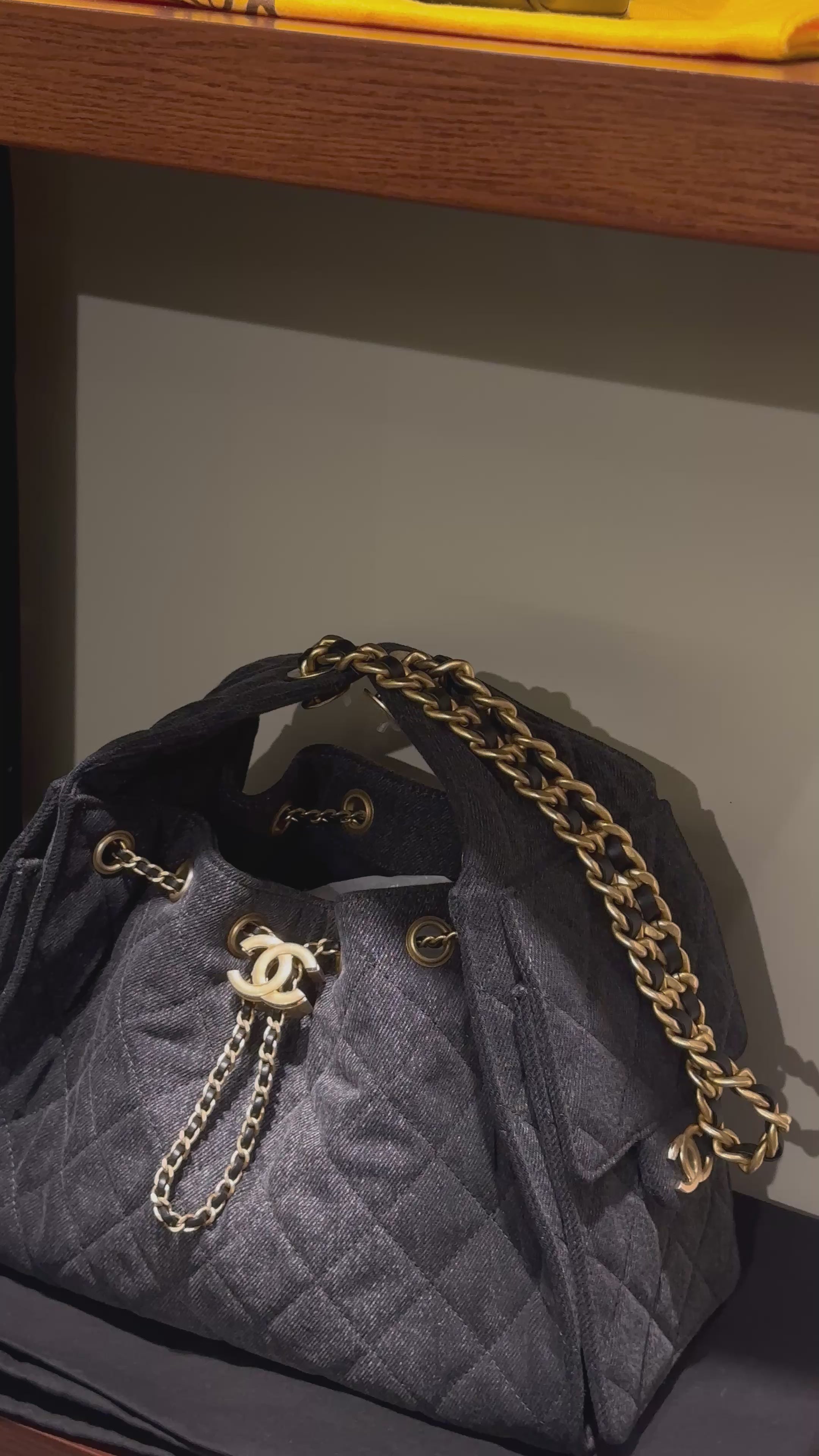 Chanel 25 Small Black Denim